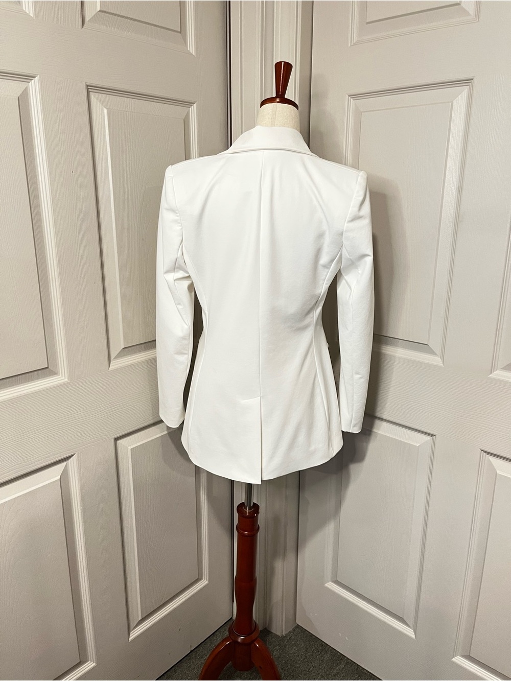 Express Double-Breasted White Blazer with Gold Buttons Size Small - Picture 3 of 7